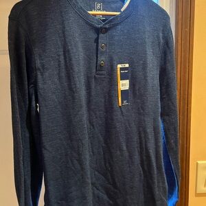 George Dark Blue Long Sleeve Henley